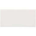 A sleek minimalist white rectangular waveney half tile with a smooth glossy finish for wall installations