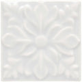 White ceramic tile waveney hampstead with raised floral relief pattern for decorative wall use