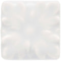A square off-white ceramic tile waveney knightsbridge with a subtle raised floral pattern