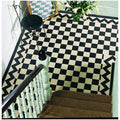 Wellington black and dover white black and white checkered floor tiles with decorative zigzag border for interior use