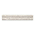 Westhampton Dado Honed off-white marble-effect crown molding with subtle gray veining and classic decorative profile
