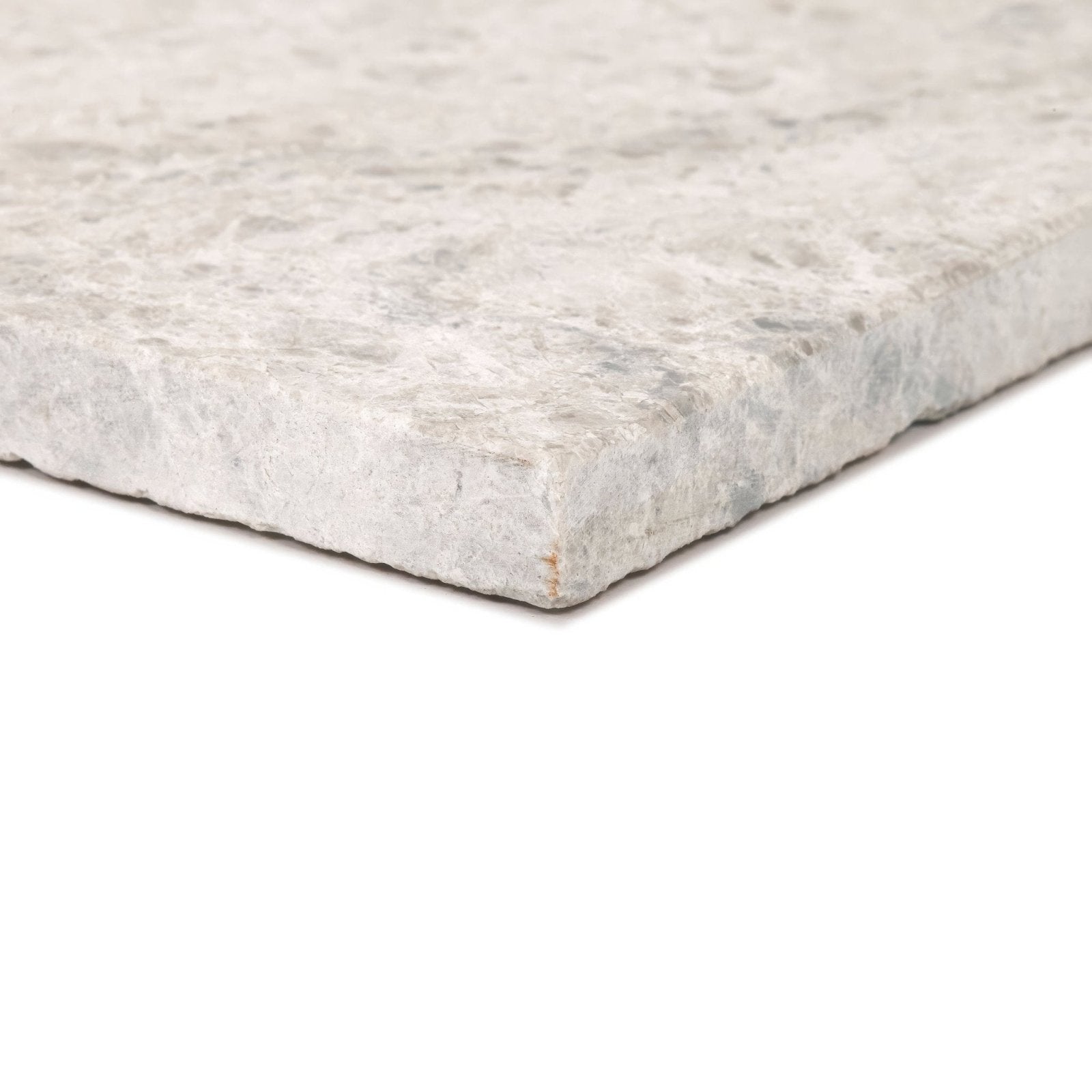 Westhampton 30 x 60 honed stone slab with diamond sawn edge featuring a textured light gray surface and subtle veining