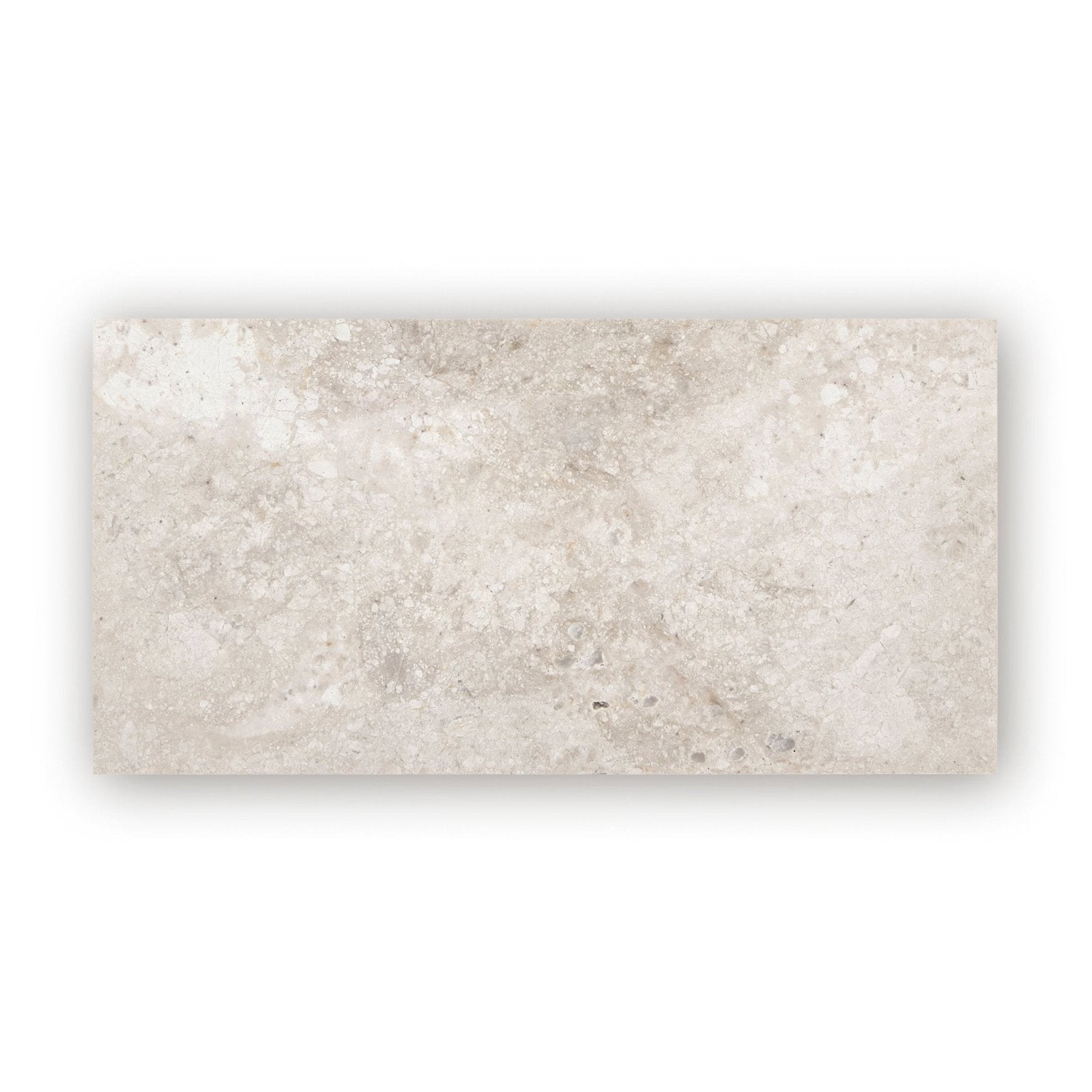 Westhampton diamond sawn edge beige stone tile 7 x 14cm with natural textured surface and subtle gray veining