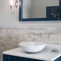 Westhampton Pencil Honed grey marble pencil trim with a marble bowl sink