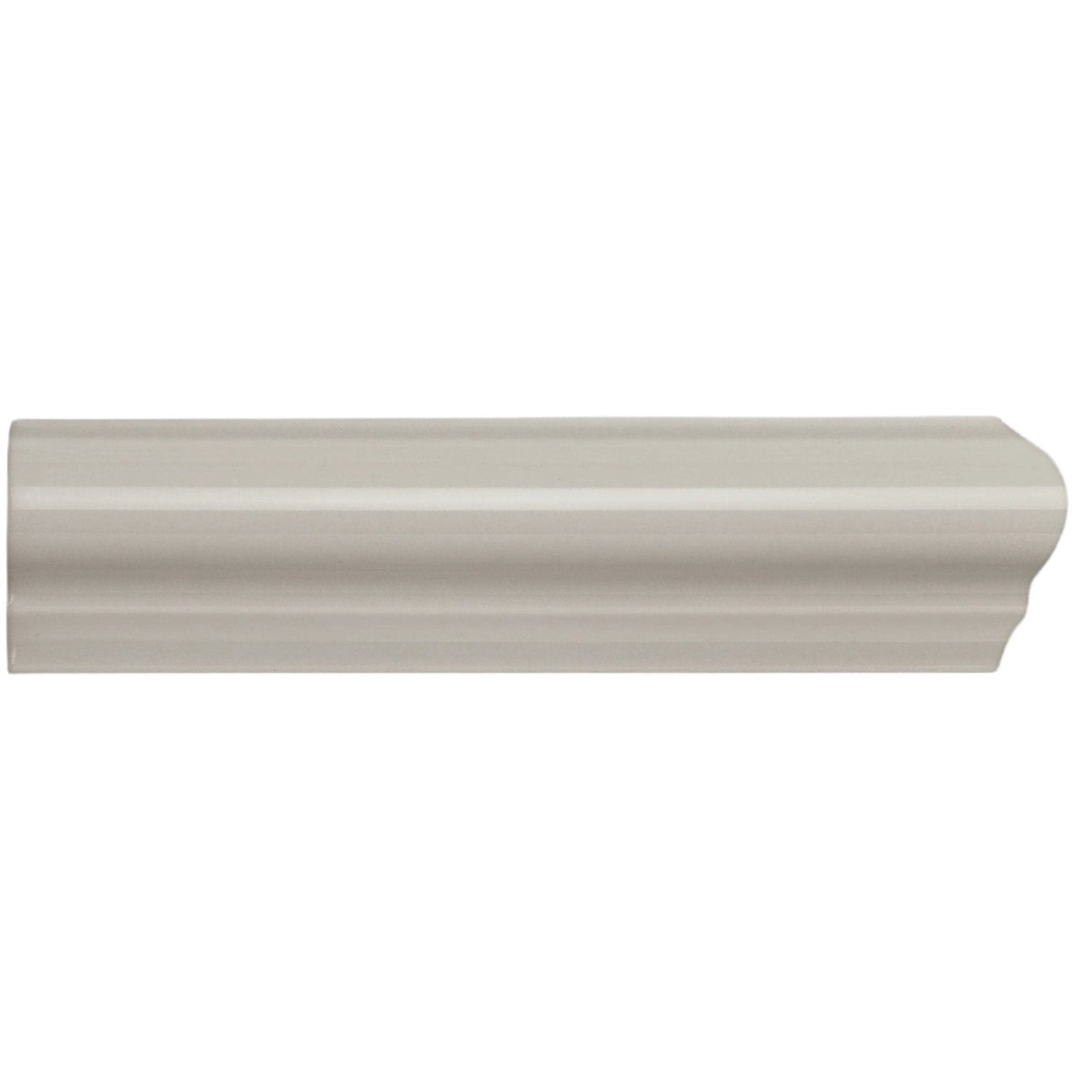 Beige ceramic crown molding westminster grey albert right corner with smooth glossy finish and classic fluted design
