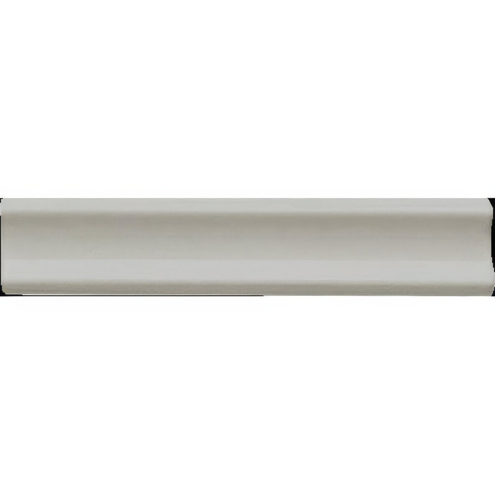 Off-white smooth crown molding with classic profile in Westminster grey internal corner trim product