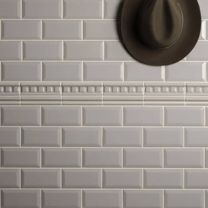 Westminster Grey Metro Bevelled Tile