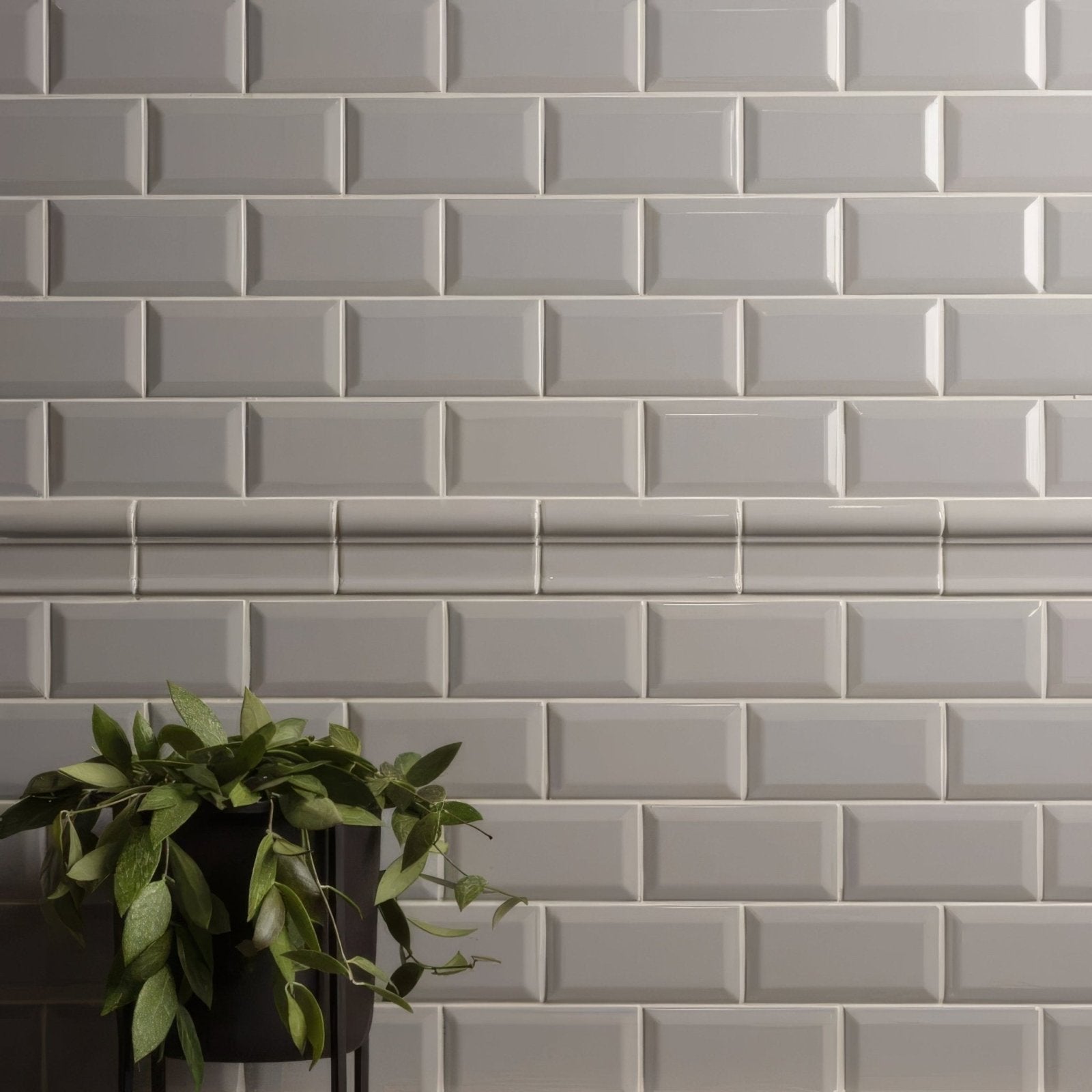 Westminster grey victoria moulding gray subway tile wall with matte finish and subtle gloss highlights