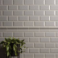 Westminster grey victoria moulding gray subway tile wall with matte finish and subtle gloss highlights