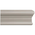 Beige painted wood crown molding with classic ornate profile in westminster grey victoria right corner design