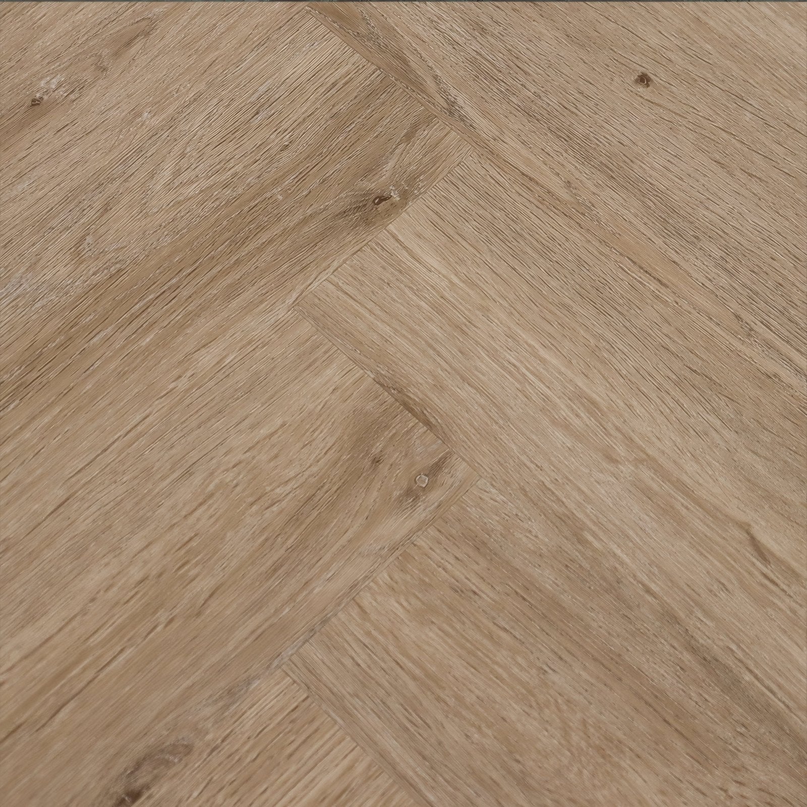 Weymouth almond oak herringbone light brown hardwood flooring with natural wood grain texture and classic pattern