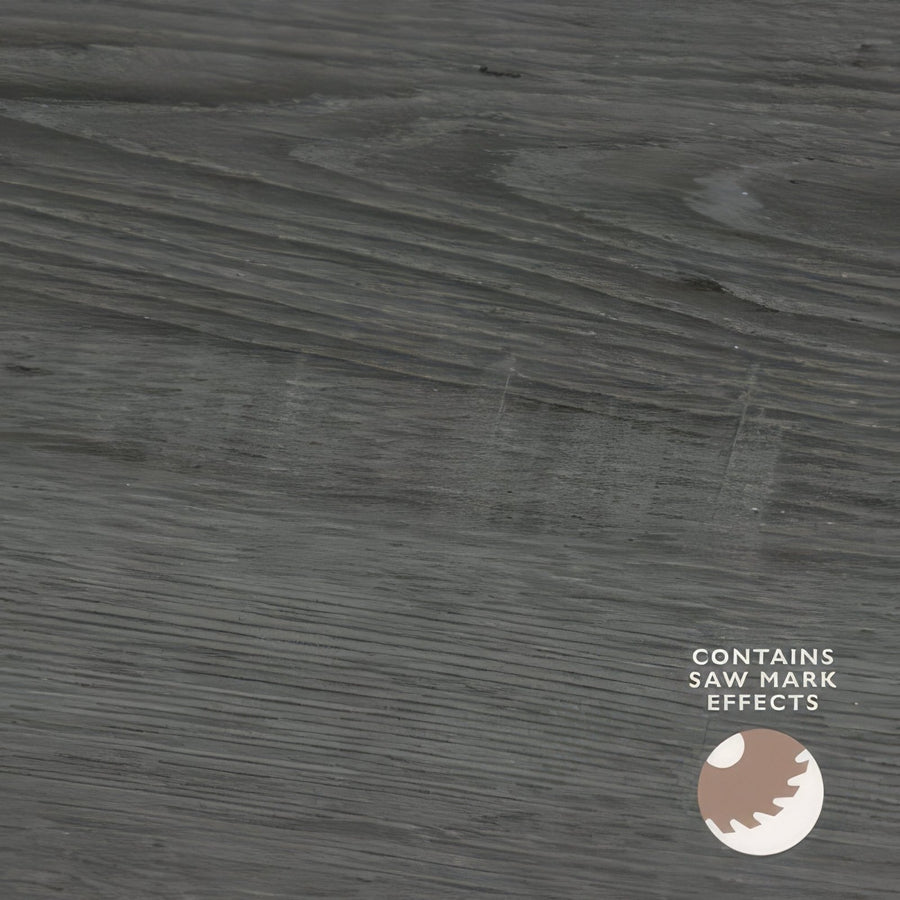 Dark gray oak wood grain herringbone flooring with subtle saw mark texture in weymouth echo oak design