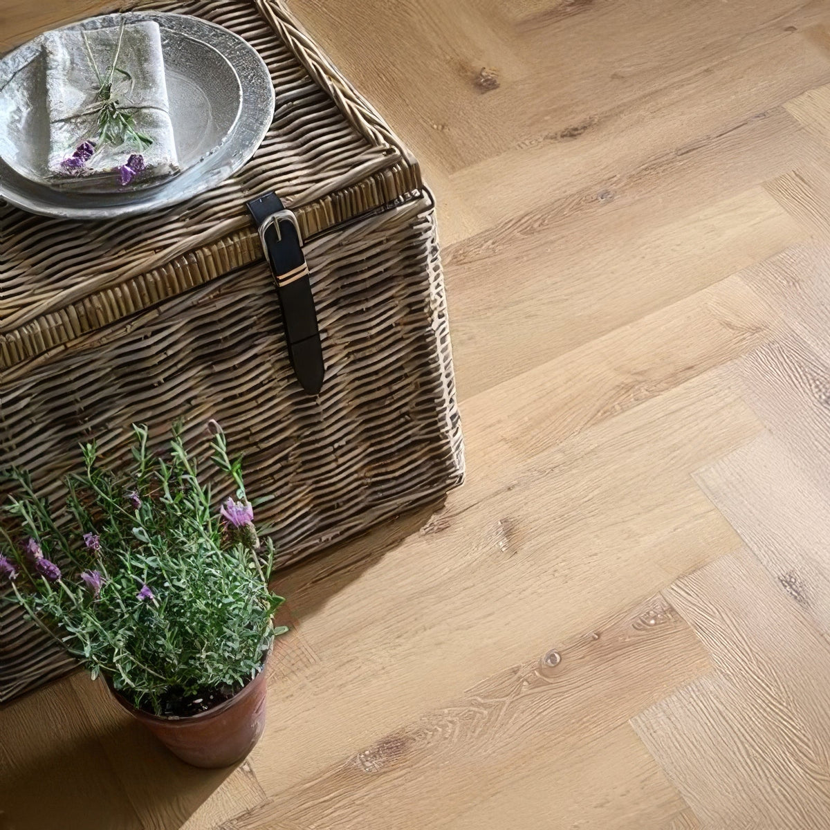 Weymouth Malted Oak Herringbone light oak herringbone parquet flooring