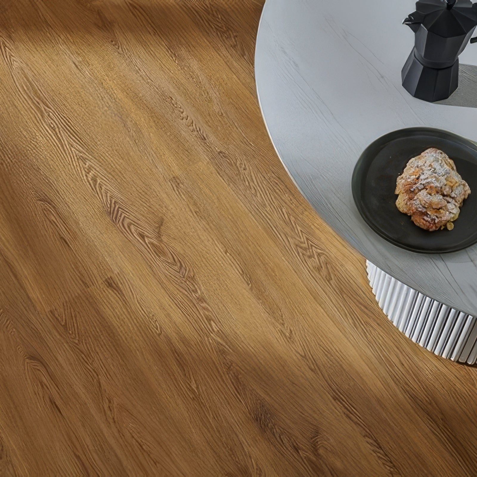 Warm-toned wooden floor with natural grain pattern made from Weymouth millhouse oak for stylish interior flooring