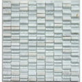 White Glass & Stone Mix Brick Mosaic – detail view 2