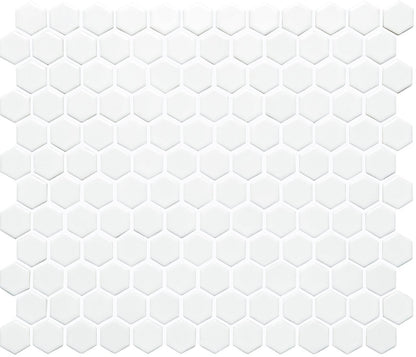 White Honeycomb Floor Mosaic