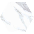 White marble hexagon porcelain tile with subtle gray veining in white marble for elegant flooring and wall design