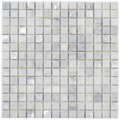 White Marble & Mother of Pearl Mosaic 2 x 2cm