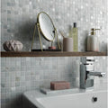 White Marble & Mother of Pearl Mosaic 2 x 2cm – detail view 2
