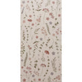 A delicate cream-colored wallpaper wildflower rose 60x30cm with soft pink muted red and grayish-green wildflowers pattern