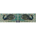 William De Morgan Peacock Border 2-Tile Set on Brilliant White