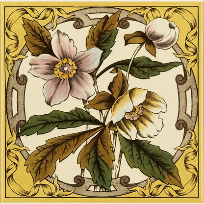 Windflower Single Tile on County White