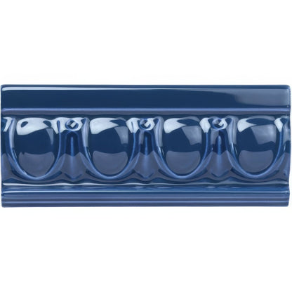 Windsor Blue Egg & Dart Moulding Ceramic Wall Tile 152x65mm