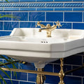 Windsor Blue Half Tile in a bathroom setting