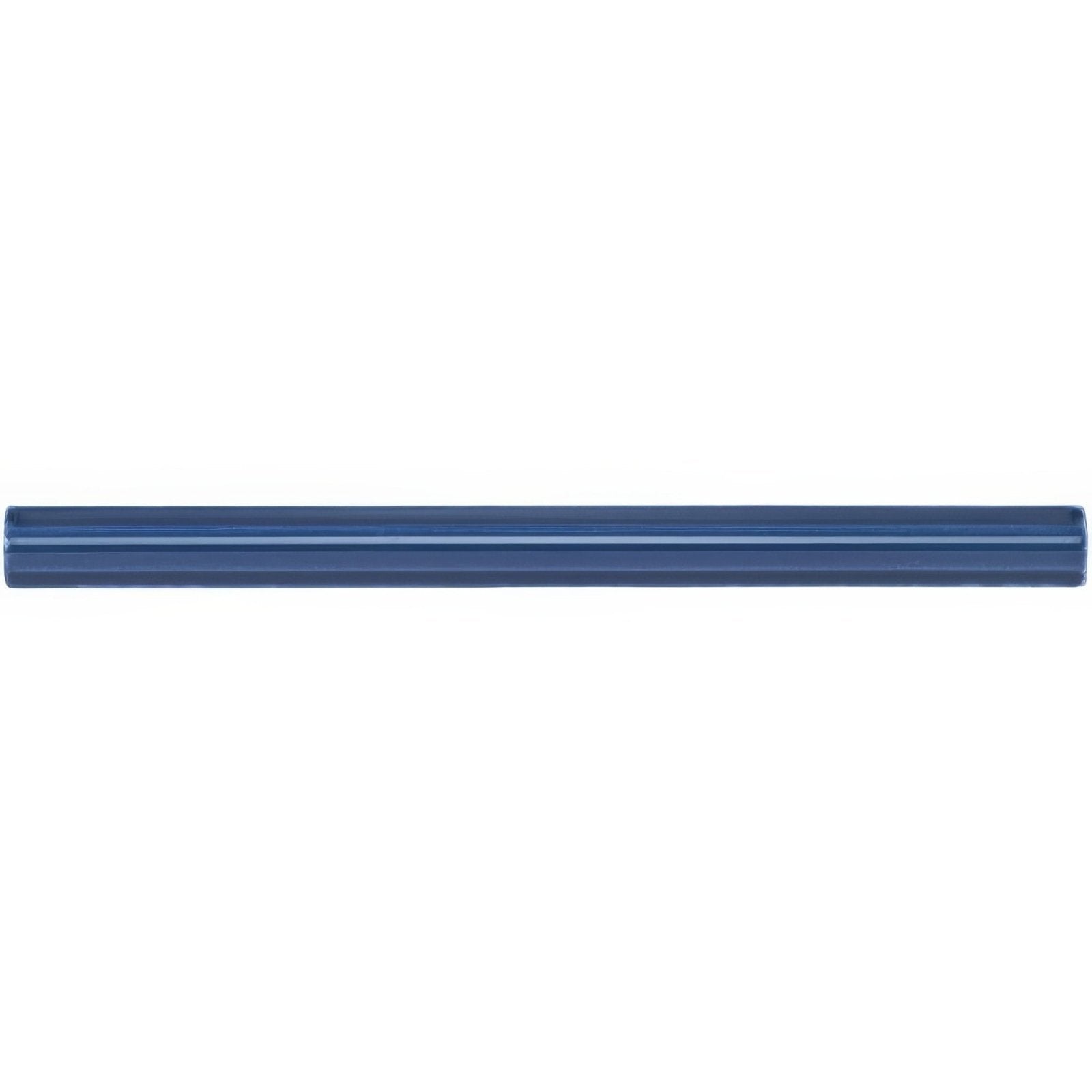 Windsor blue omega moulding a sleek deep blue ceramic tile with glossy finish and subtle horizontal ridges