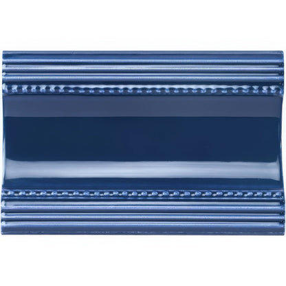 Windsor Blue Plain Cornice Ceramic Wall Tile 152x75mm