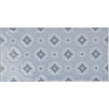 Light blue ceramic tile Wisley On Snape with a repeating gray geometric pattern for wall or floor use