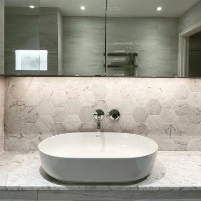 World Hexagon Tex White Mosaic