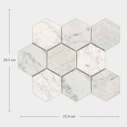 World Hexagon Tex White Mosaic