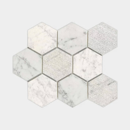 World Hexagon Tex White Mosaic