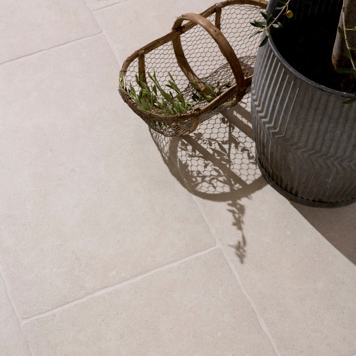 Wychwood Claire Porcelain Paving Textured beige stone-effect paving tile