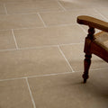 Beige wychwood porcelain matt stone tiles 60 x 90cm with white grout lines for floor and wall use