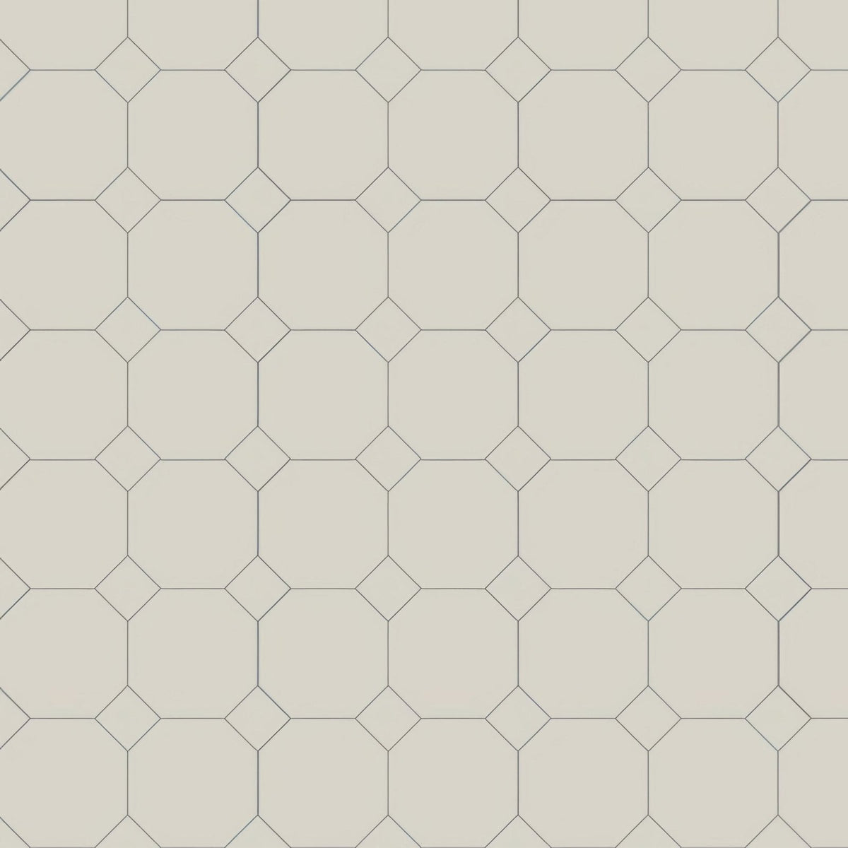 
Beige york dover white octagonal tile with subtle diamond outlines forming a repeating geometric pattern