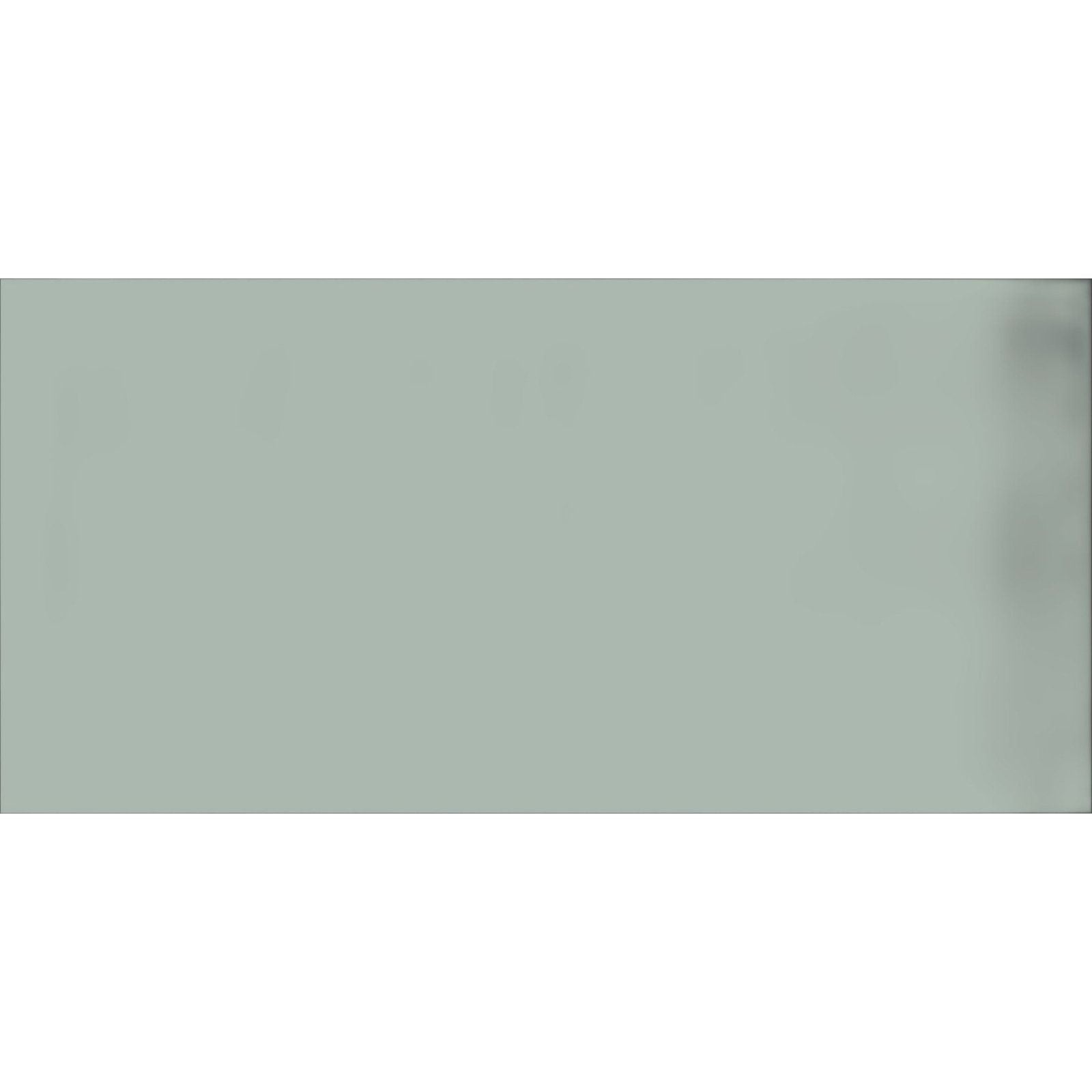 A sleek matte-finished rectangular glass tile in muted sage green yucon clear glass 200 x 98mm