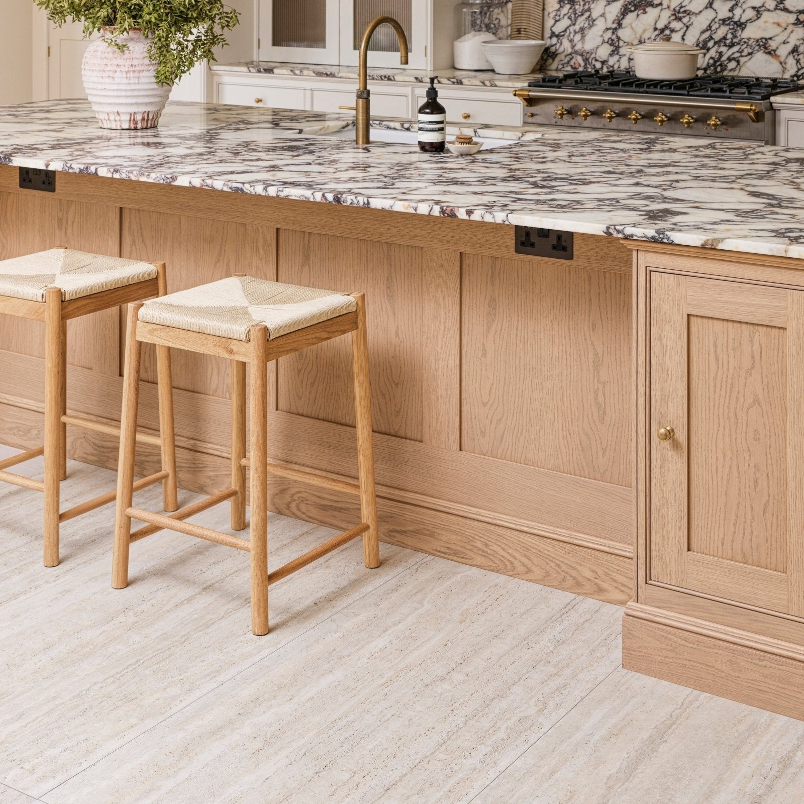 Zahara Porcelain Matt beige stone-effect porcelain tile