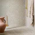 Zahara Porcelain Arch Mosaic beige stone-effect arch mosaic tile