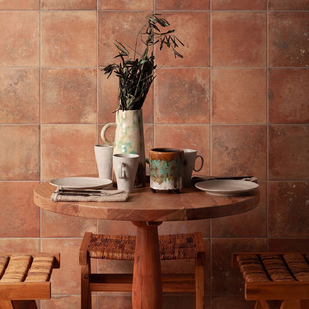 Zayda Rustic Terracotta Matt Vitrified Ceramic 450x450mm terracotta-effect tile