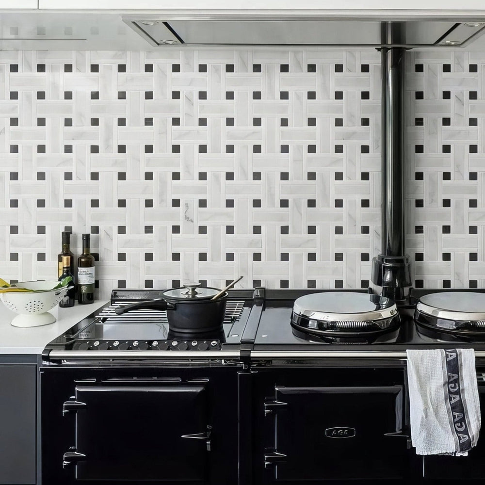 Zen Marble Grand Basket Weave Mosaic