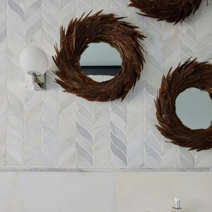 Zen Marble Leaf Mosaic