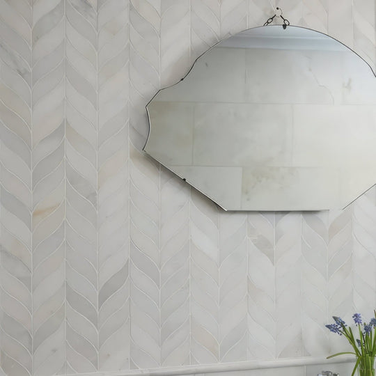 Zen Marble Leaf Mosaic - alternate view