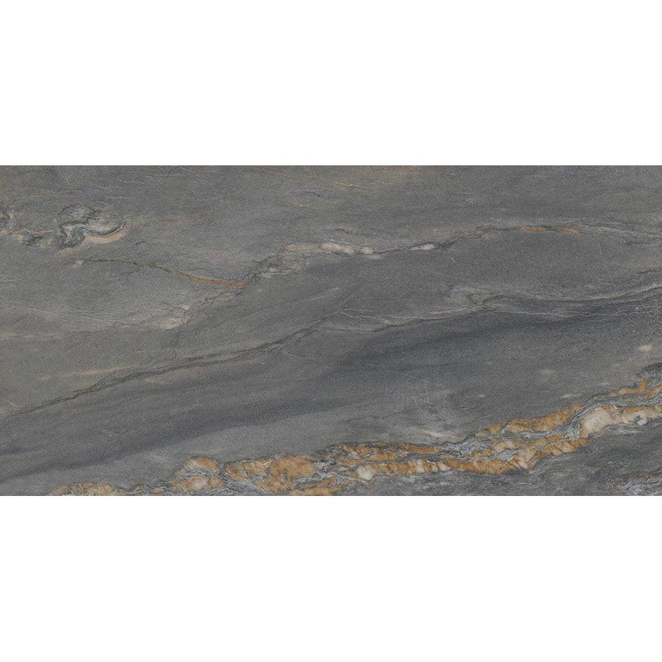Dark gray african gold polished porcelain tile with subtle golden veining for elegant flooring and wall surfaces