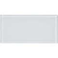 White rectangular glass tile arctic clear glass 200 x 98mm with smooth glossy finish for wall and backsplash use