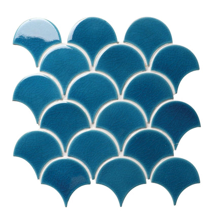 Atlantis Scallop Porcelain Ultramarine - Hyperion Tiles