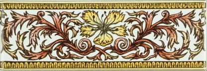 Autumn Foliage Classical Decorative Border on Brilliant White