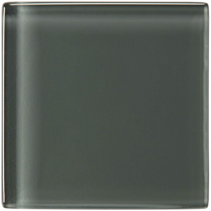 Avon Clear Glass 100 x 100mm dark grey clear glass tile with a glossy finish