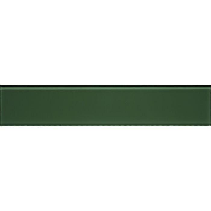 Dark green glossy rectangular tile made of avon clear glass brick measuring 398 x 80mm